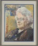 Ronald Ossory Dunlop, Mrs Ernest Gatrell' (Half Length Portrait of a Lady), oil on canvas