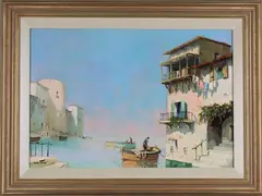 Cecil R. D'Oyly-John, Rapallo near Santa Margherita, Italian Riviera, oil on canvas circa 1959