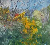 Ray Atkins, Gorse and Red Washing, oil on board