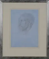 Alphonse Legros, Portrait of a Gentleman in Profile identified as Charles Ricketts, 1890, pencil with silverpoint