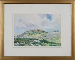 Thomas Cantrell Dugdale, Beit Ur al-Fauqa and Hong Kong Battery Position' (Palestine Landscape), watercolour
