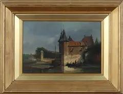 Kaspar Karsen, Dutch Canal Scene, oil on panel