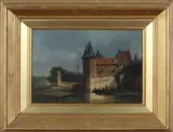 Kaspar Karsen, Dutch Canal Scene, oil on panel