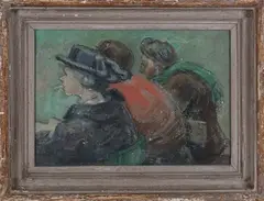 Richard Murry, N.S. & N.' (Three Seated Figures), oil on canvas