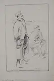Louis Raemaekers, Le v'la' (Two Soldiers looking up to the Sky), charcoal