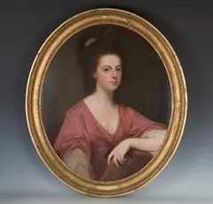 George Romney, Half Length Portrait of Lady Laetitia Beauchamp-Proctor née Johnson, oval oil on canvas