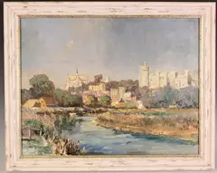 Will Longstaff, Arundel from the River Arun, oil on canvas