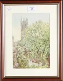 Beatrice Emma Parsons, Punting in Oxford near Magdalen Tower, watercolour