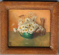 Frederick Boyd Waters, Moon Daisies, oil on board