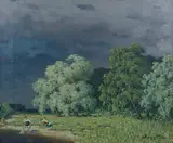 Viktor Zarubin, Women by the Lake, oil on canvas