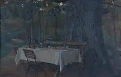 Bertha Dorph, Garden Table, 1911, oil on board