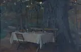 Bertha Dorph, Garden Table, 1911, oil on board
