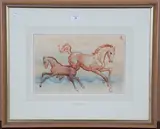 John Skeaping, Horse and Foal, ink with watercolour