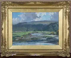 A Bend of the Wharfe near Buckden by Bertram Preistman, 1918, oil on panel, sold Dec 2021