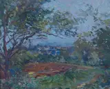 Henri Dreyfus-Lemaître, Landscape with Trees, oil on board