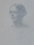 Walter Thomas Monnington, Half Length Portrait of a Young Lady, pencil