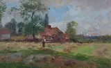 Ernest Walbourn, In the Meadow, oil on panel