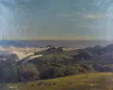 Walter Gilbert Wiles, Coastal Landscape with Grouse, 1915, oil on canvas