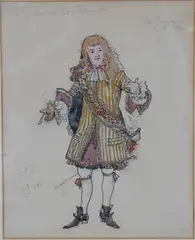 Alexandre Benois, Un Seigneur à la Cour' (Costume Design for 'La Belle au Bois Dormant'), 1946, watercolour with gouache and ink over pencil