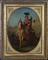 François Debon, Janissaire Turc, oval oil on canvas
