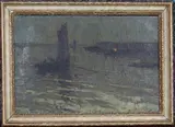 Terrick Williams, Twilight' (Harbour Scene), oil on canvas