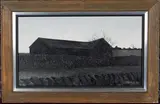 Jack Simcock, View of a Barn, oil on panel