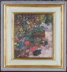 Summer Garden by Pamela Kay, oil on board, sold Jun 2021