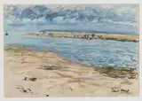 Paul Maze, The Beach, pastel
