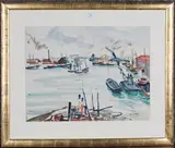 Paul Maze, View of a Port, watercolour