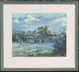 Mariusz Kaldowski, View of Lewes Castle, Sussex, 2000, watercolour and gouache
