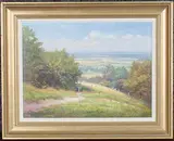 Christopher Osborne, Downland Paths on Windover, oil on canvas