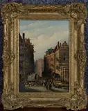 Joseph Bles, Continental Market Scene, oil on panel