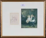 Helen Allingham, Preliminary Sketch for The Picture Book, pencil drawing