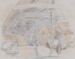 The Storage Floor, Chedworth Mill, Kent by Stanley Roy Badmin, watercolour and pencil, sold Jun 2021