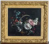 Stuart Scott Somerville, Basket of Roses, oil on canvas