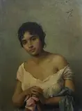 Manuel Ussel de Guimbarda, A Spanish Beauty, oil on canvas