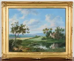 Thomas C. Buttery, Landscape with Farmhouse, 1837, oil on panel