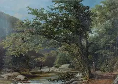 Anglers on a Riverbank by Henry Barnard Gray, oil on canvas, sold Feb 2021