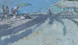 Tom Coates, Shadows of Palms, Harbour Beach, Giglio, Italy, oil on canvas
