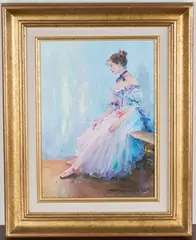 Suzette, Portrait of the Ballet Dancer by Konstantin Razumov, oil on canvas, sold Feb 2021