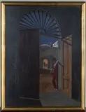 Aldo Pagliacci, Nocturne, oil on panel