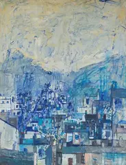 Terry Jones, The Ffrwd Run to Top Pits, oil on board