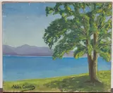 Noël Coward, Tree on the Edge of a Lake, oil on canvas
