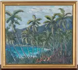 Noël Coward, Blue Harbour, oil on panel