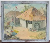 Noël Coward, View of a Jamaican Hut, oil on board