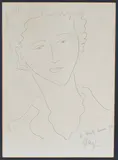 Elmyr de Hory, Homage to Henri Matisse with Head and Shoulders Portrait of a Youth, pen and ink