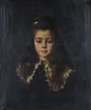 Henri Bénard, Head and Shoulders Portrait of a Girl identified as Aliette de Pigeard, oil on canvas