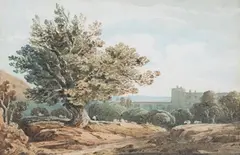 John Varley, A Path Leading to a Mansion among Trees, watercolour