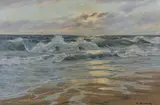 Patrick von Kalckreuth, Coastal View with Rolling Waves