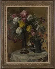 Chrysanthemums by Mark Fisher, oil on canvas circa 1895, sold Sep 2020